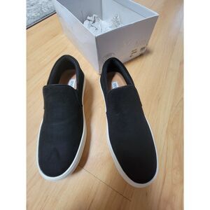 Steve Madden Gills Black Suede Leather Platform Slip-On Sneakers 6.5 M